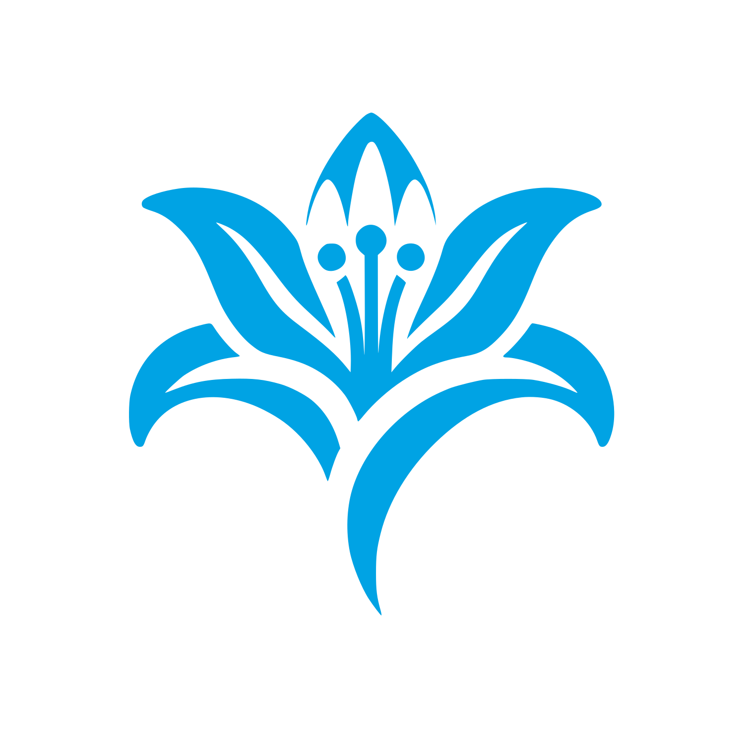 Floral Emblem Logo #00a3e4