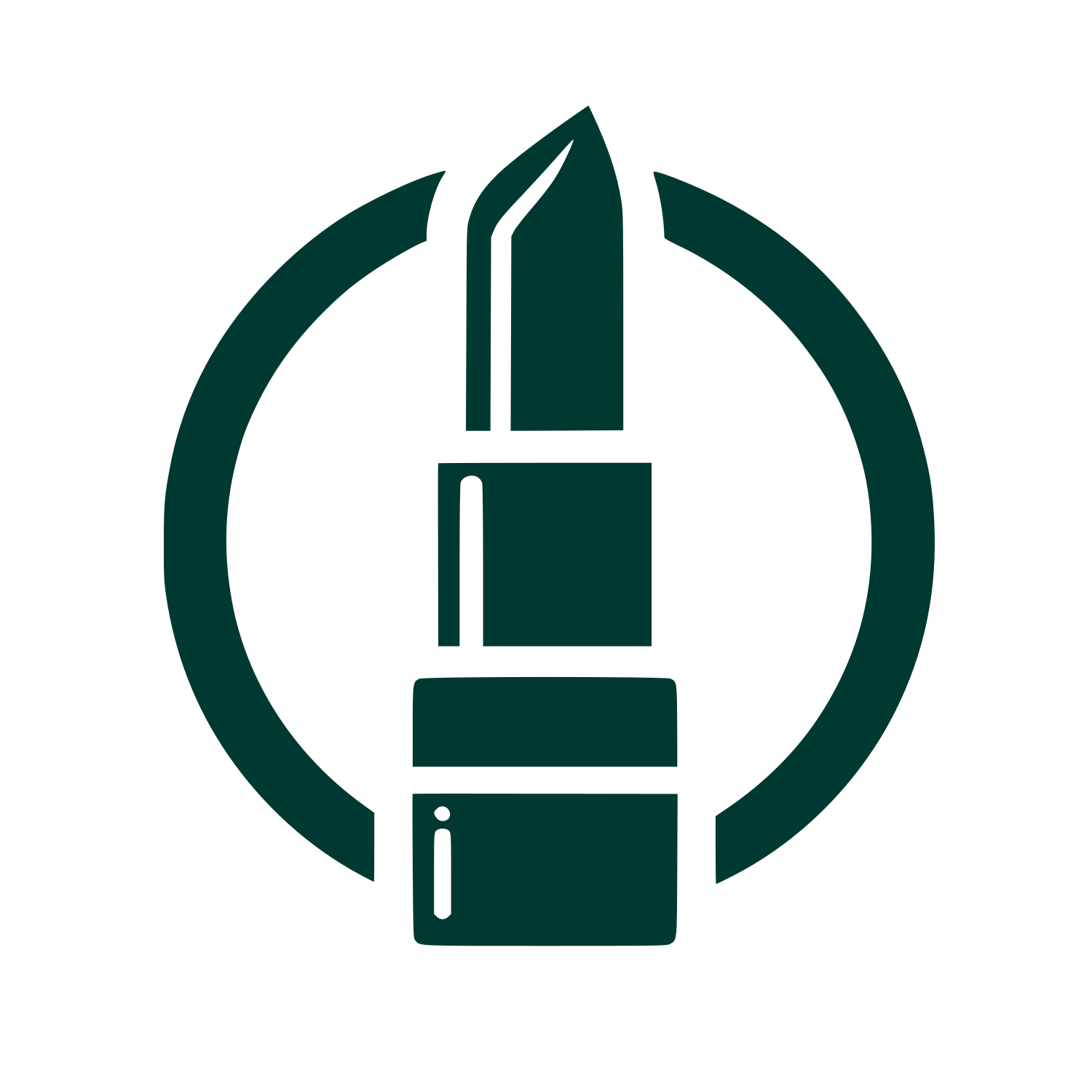 Lipstick Circular Logo #003932
