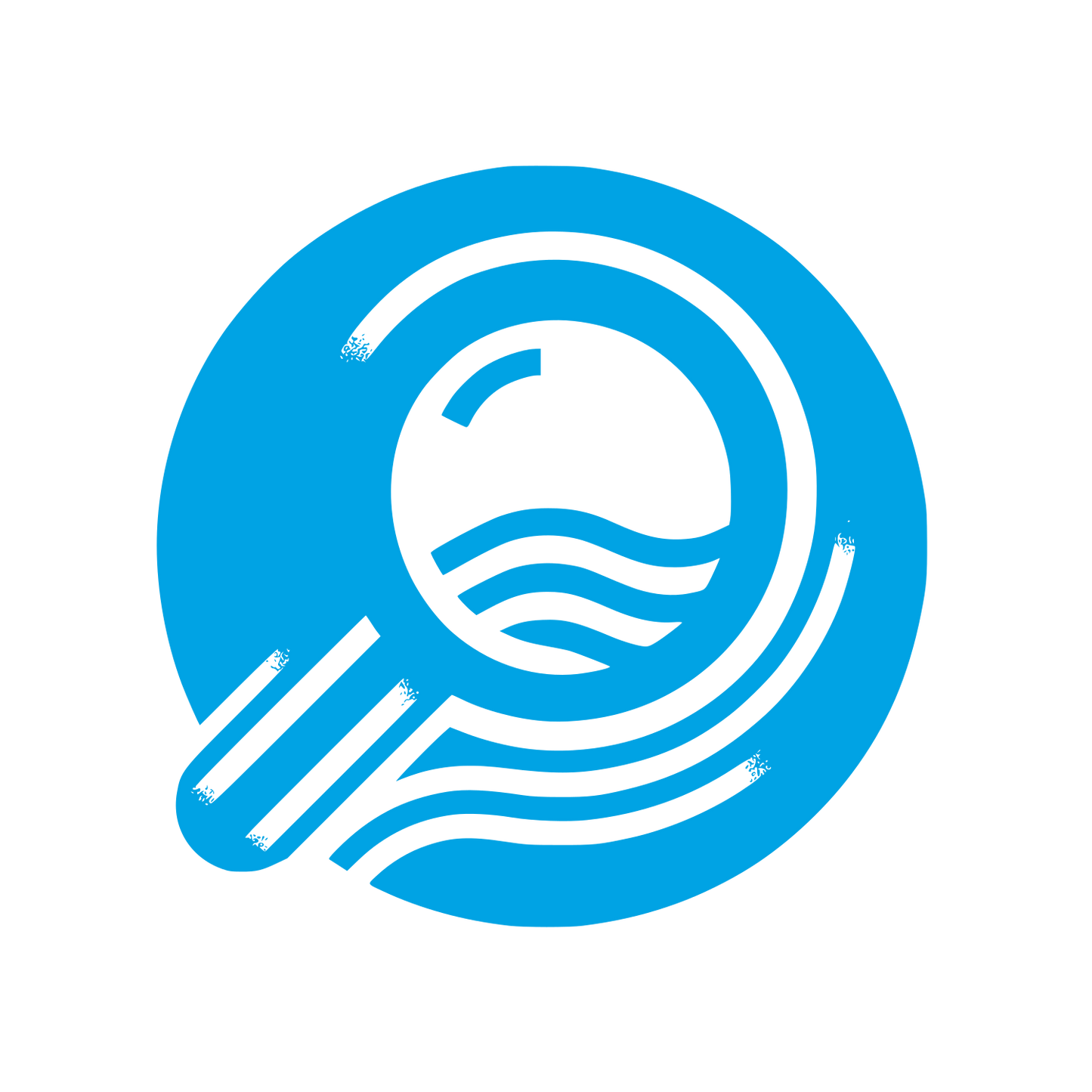 Magnifying Wave Logo #00a3e4