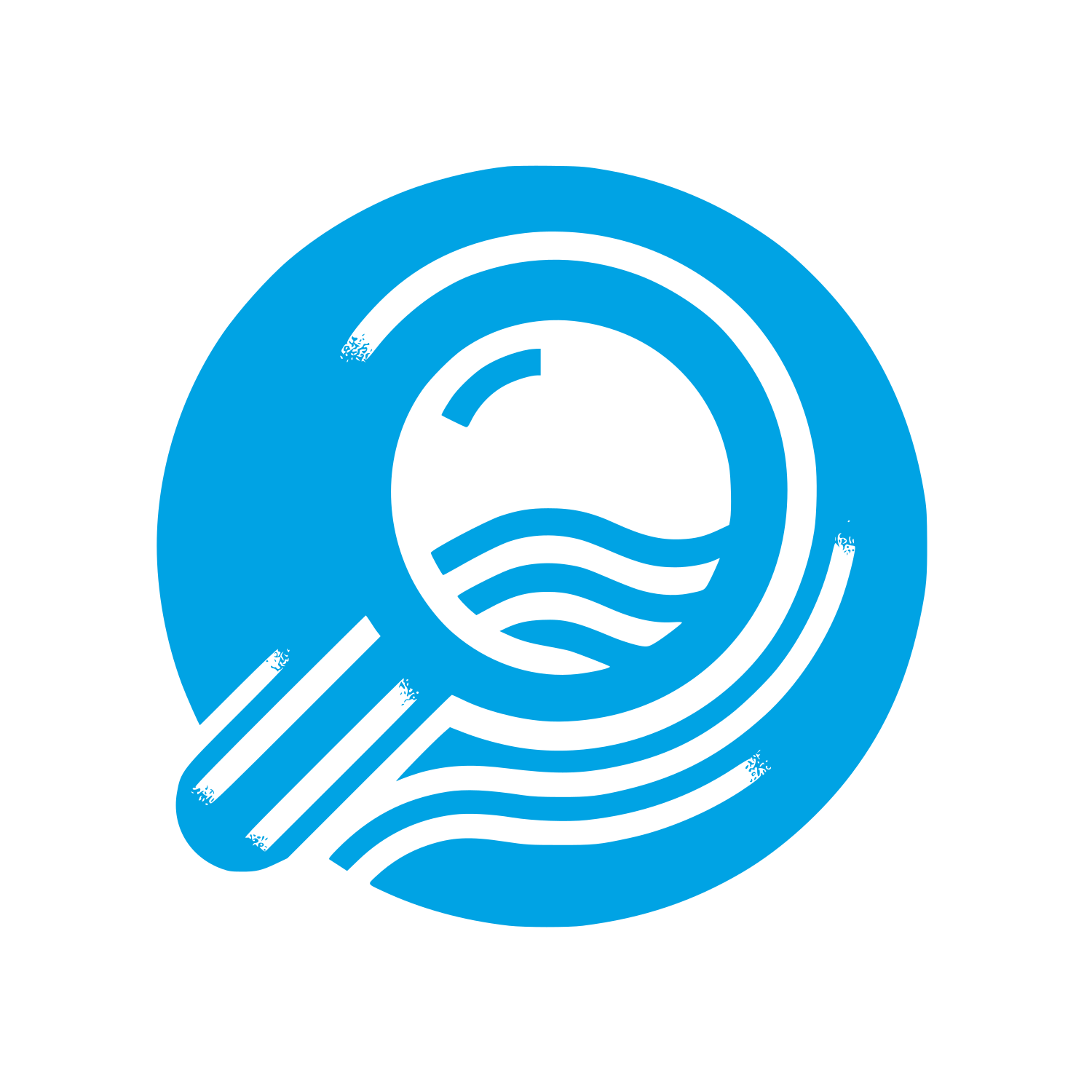 Magnifying Wave Logo #00a3e4