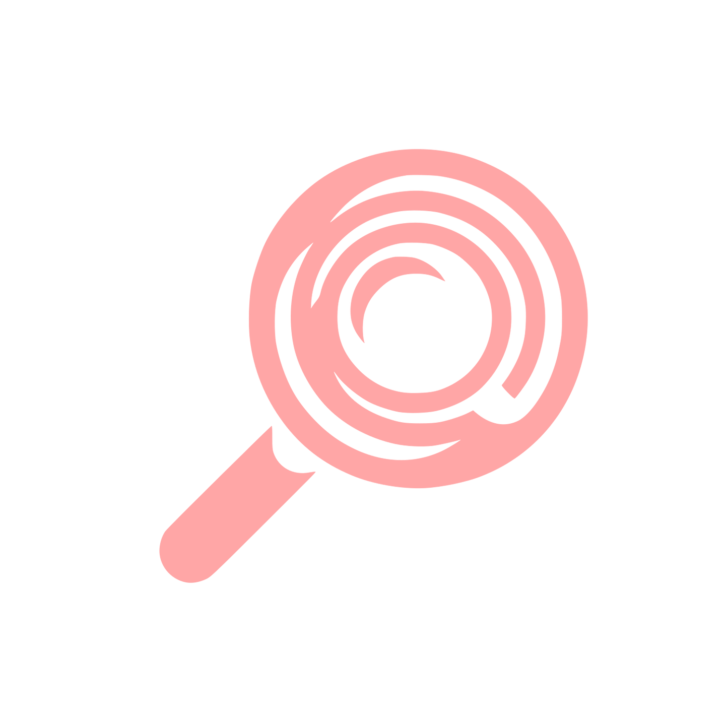 Magnifying Glass Logo #ffa6a6