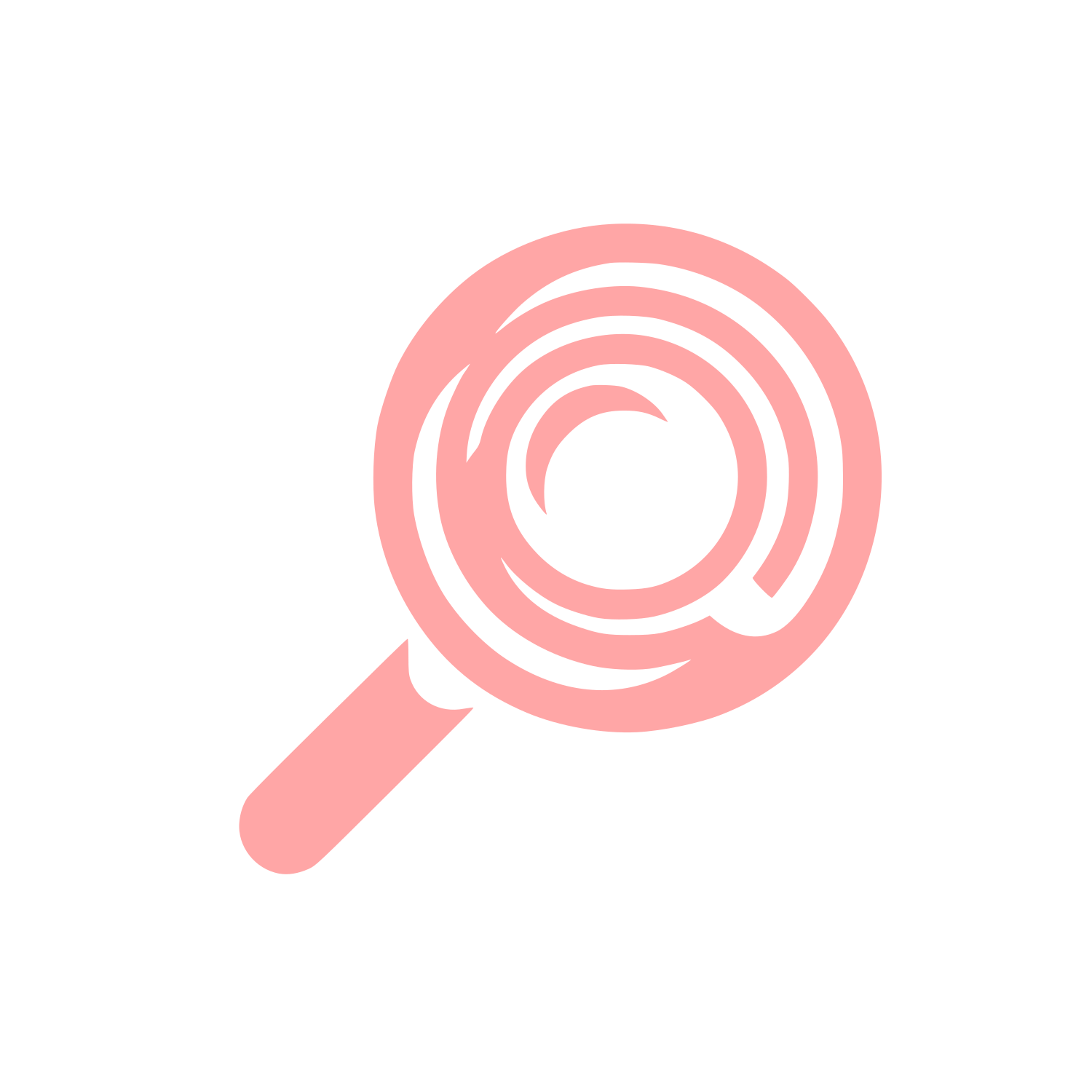 Magnifying Glass Logo #ffa6a6
