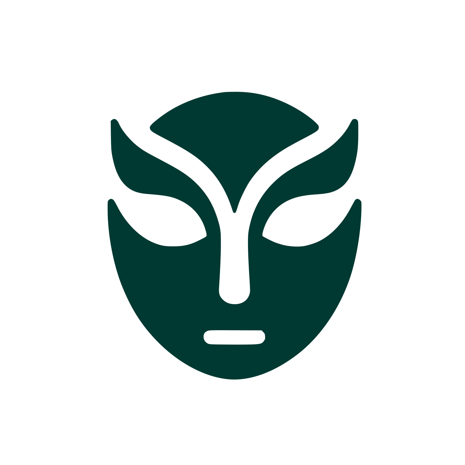 Abstract Mask Logo #003932