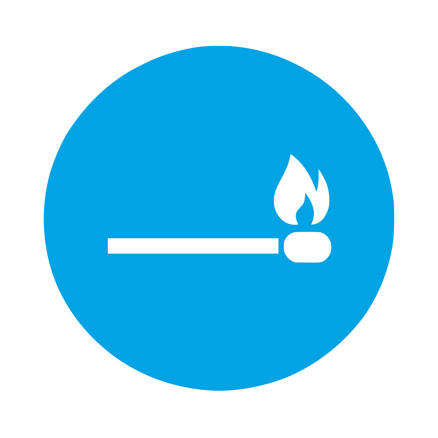 Matchstick Flame Logo #00a3e4