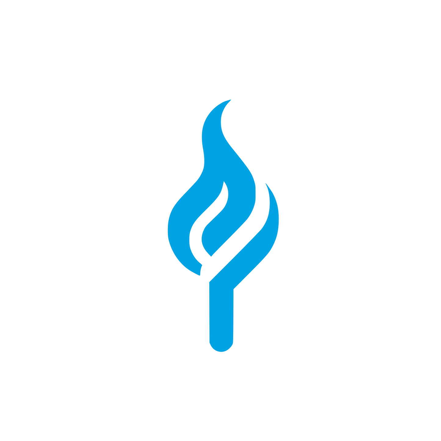 Abstract Torch Logo #00a3e4