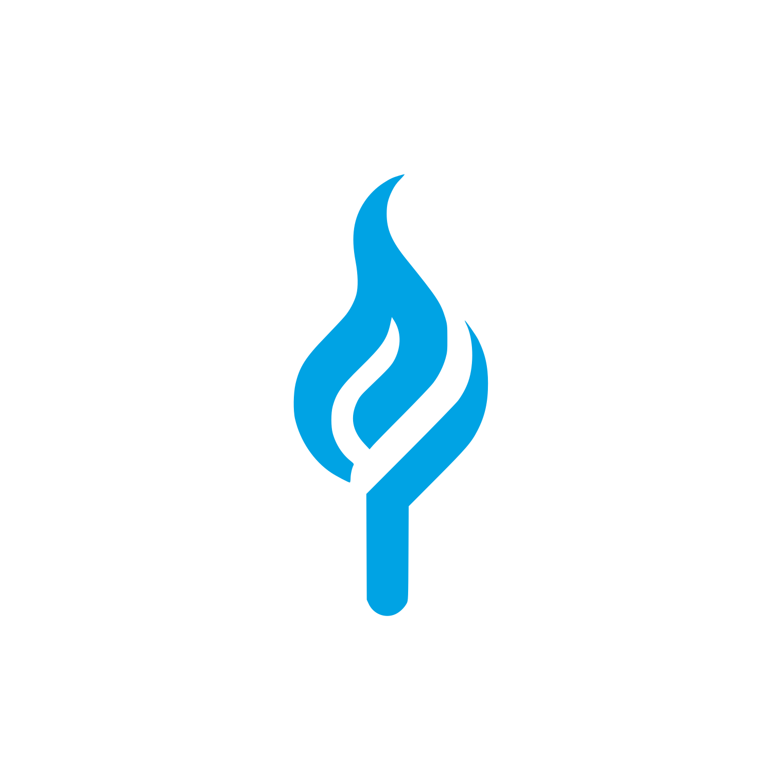 Abstract Torch Logo #00a3e4