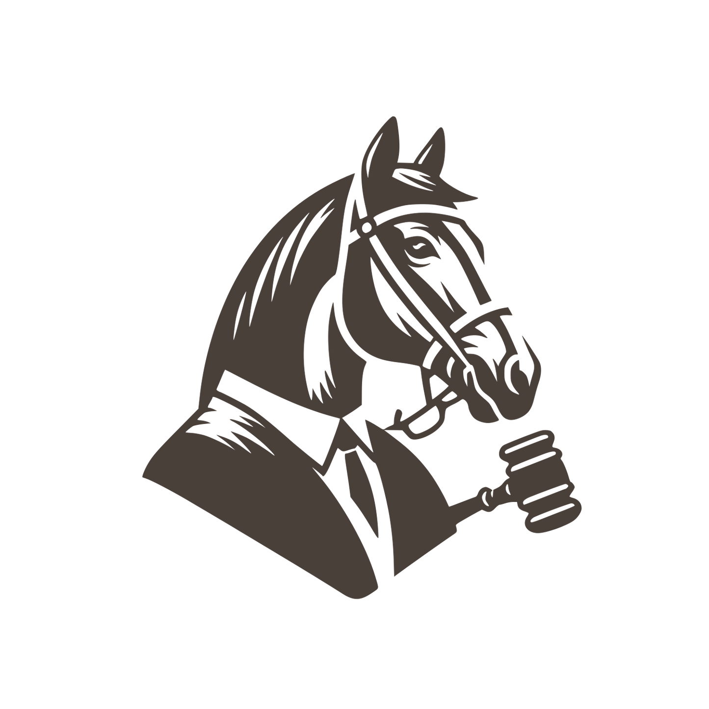 Horse in Suit Logo #4A403A