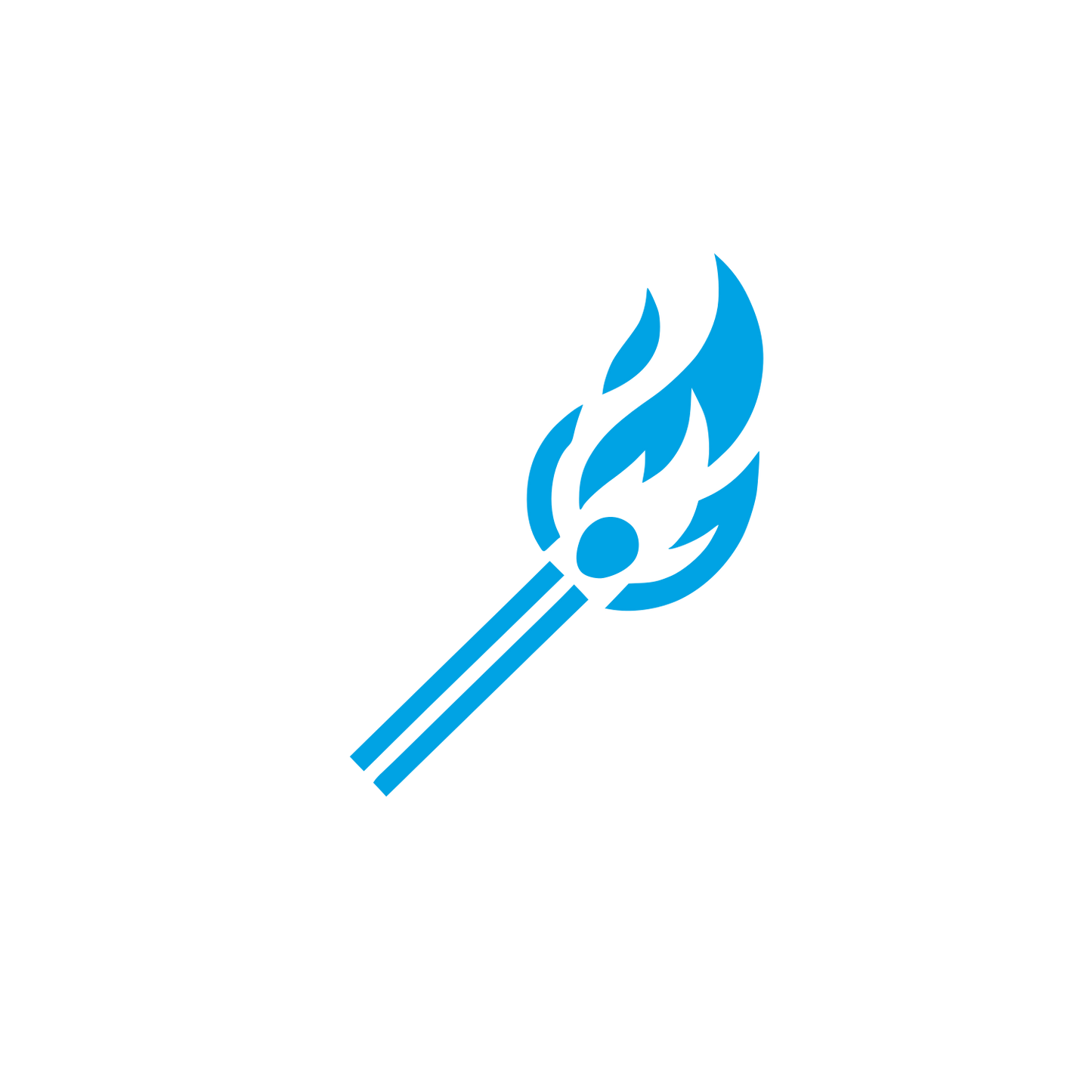 Torch Flame Logo #00a3e4