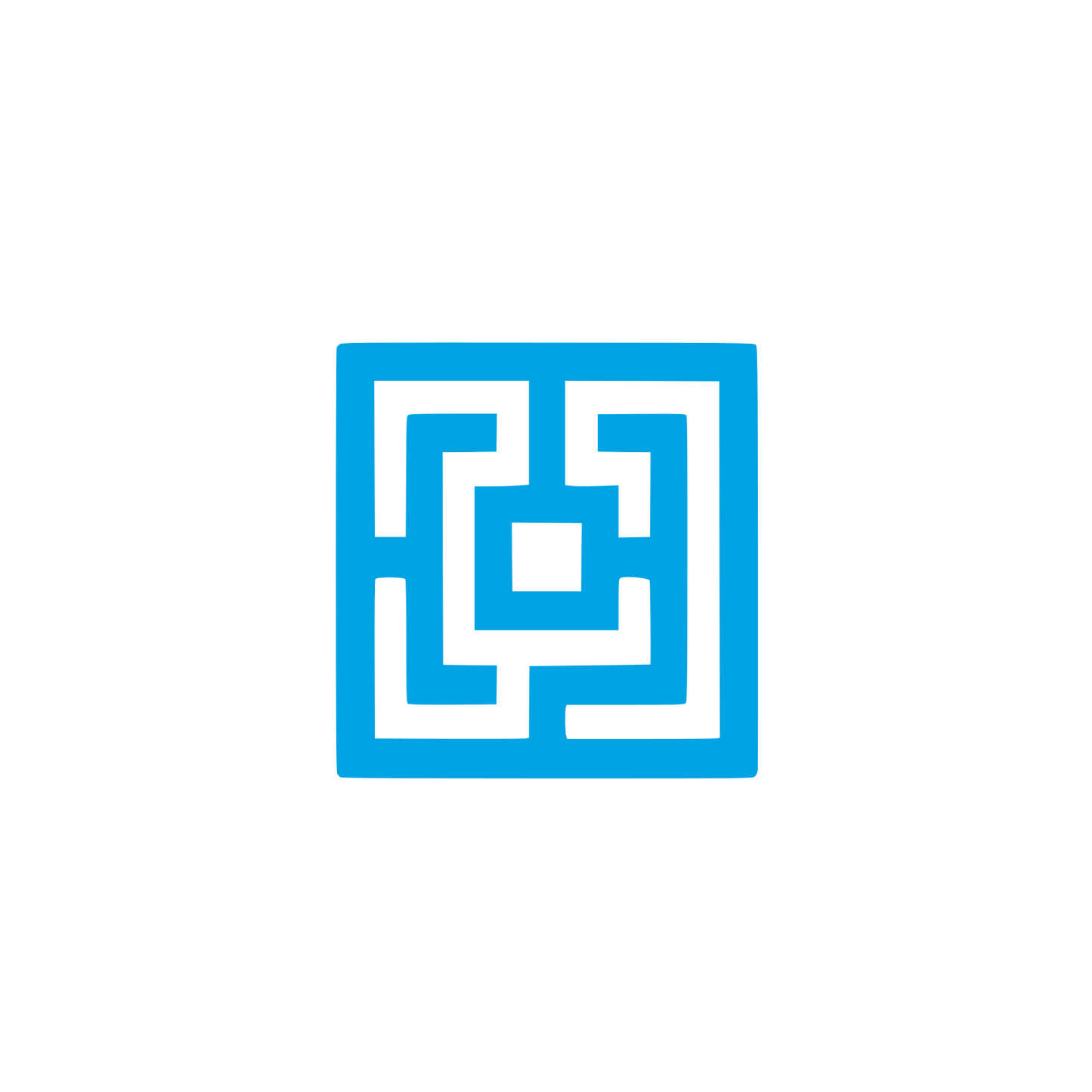 Abstract Maze Logo #00a3e4