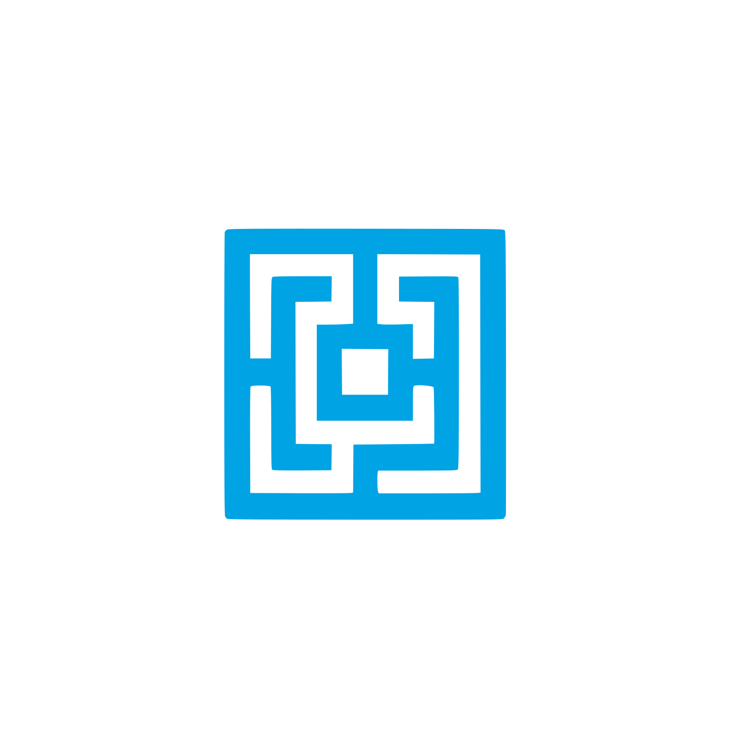 Abstract Maze Logo #00a3e4