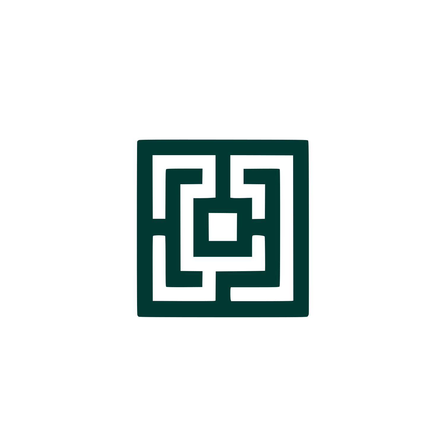 Abstract Maze Logo #003932