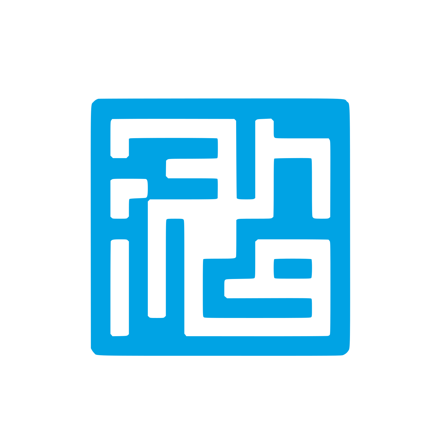 Abstract Maze Logo #00a3e4