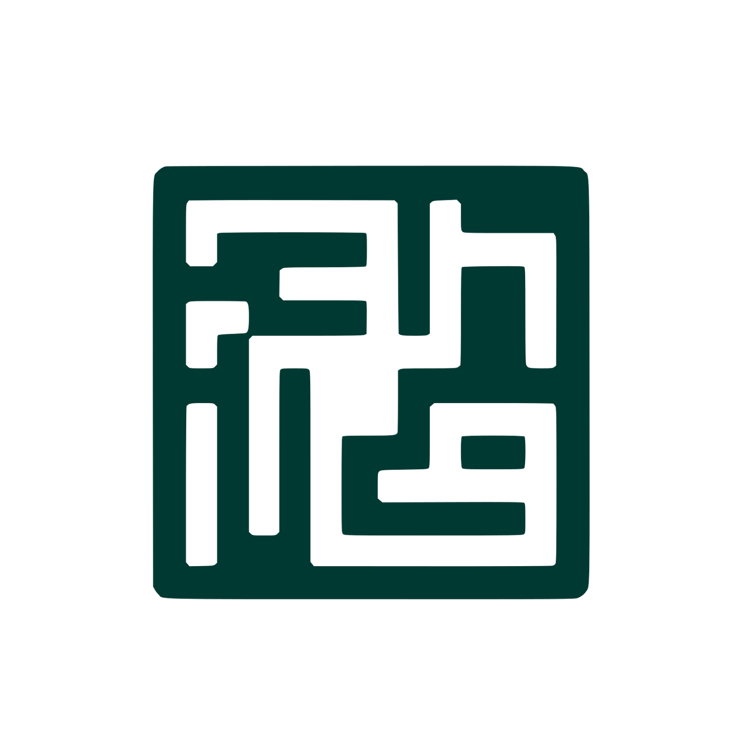 Abstract Maze Logo #003932