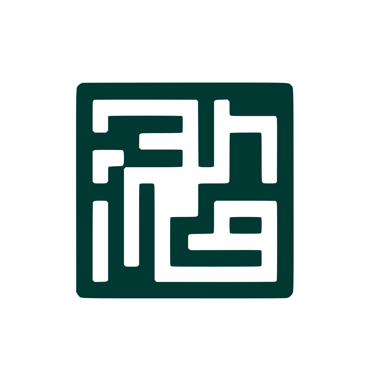 Abstract Maze Logo #003932