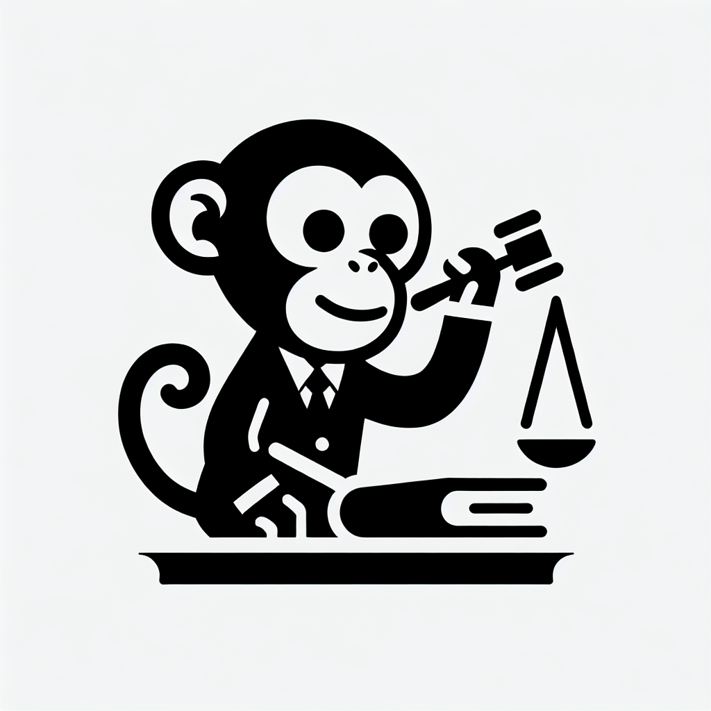 Monkey Lawyer Gavel Logo