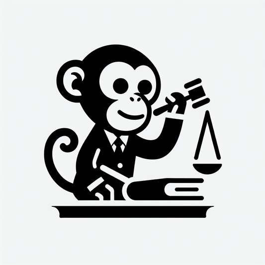 Monkey Lawyer Gavel Logo