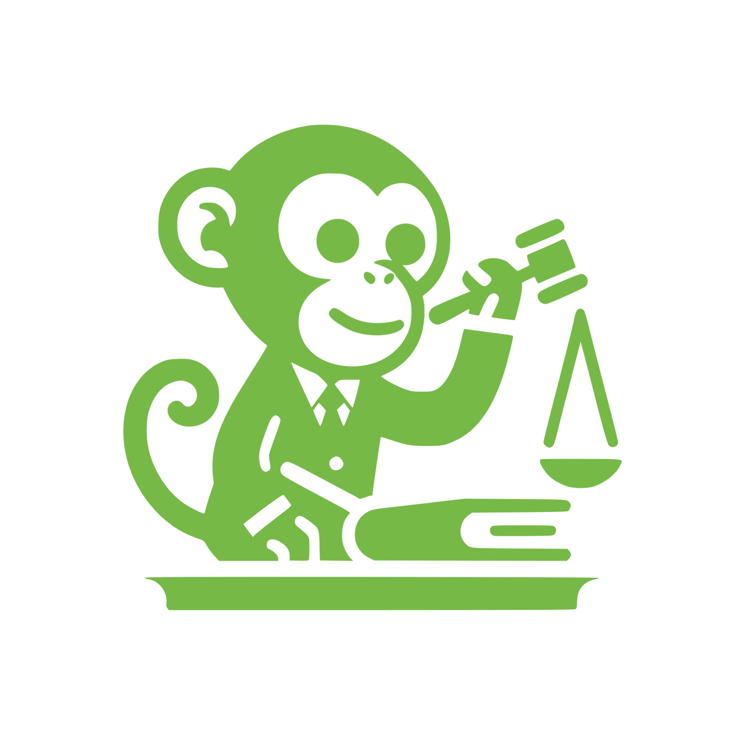 Monkey Lawyer Gavel Logo #76B947
