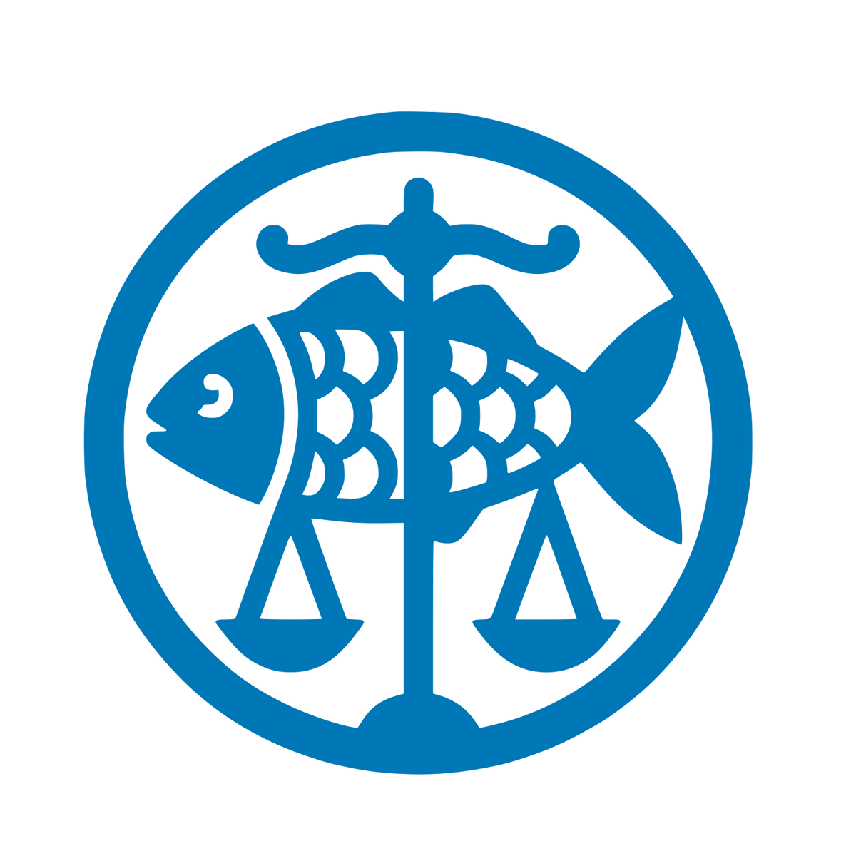 Fish and Scales Logo #0077B6