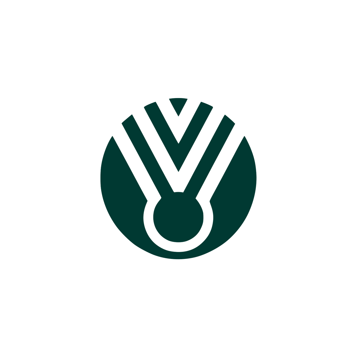 Black Circle Medal Logo #003932