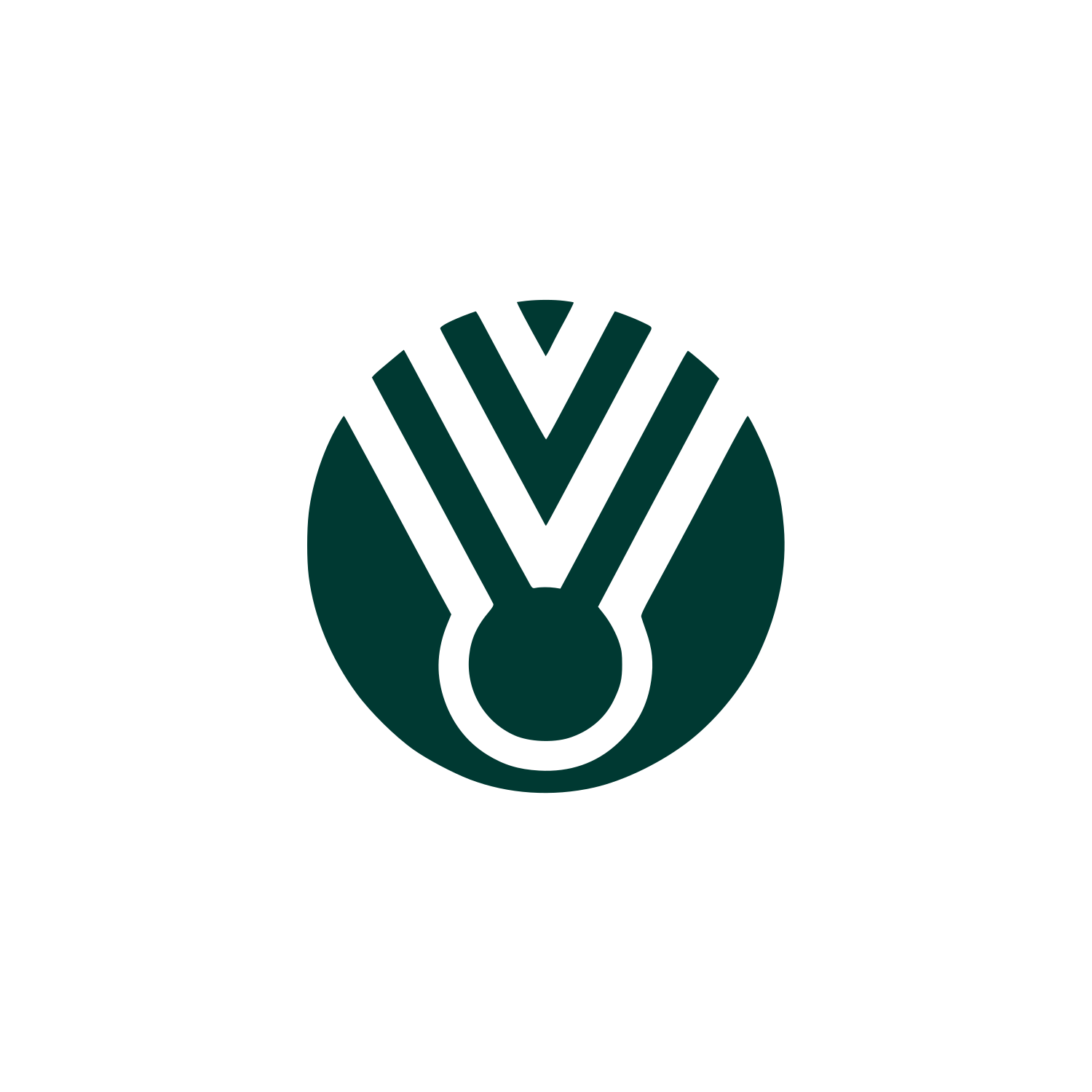 Black Circle Medal Logo #003932