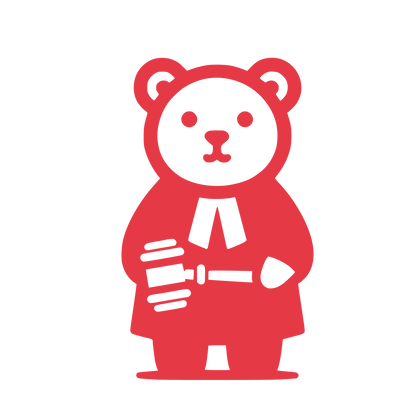 Bear Judge Gavel Logo #E63946