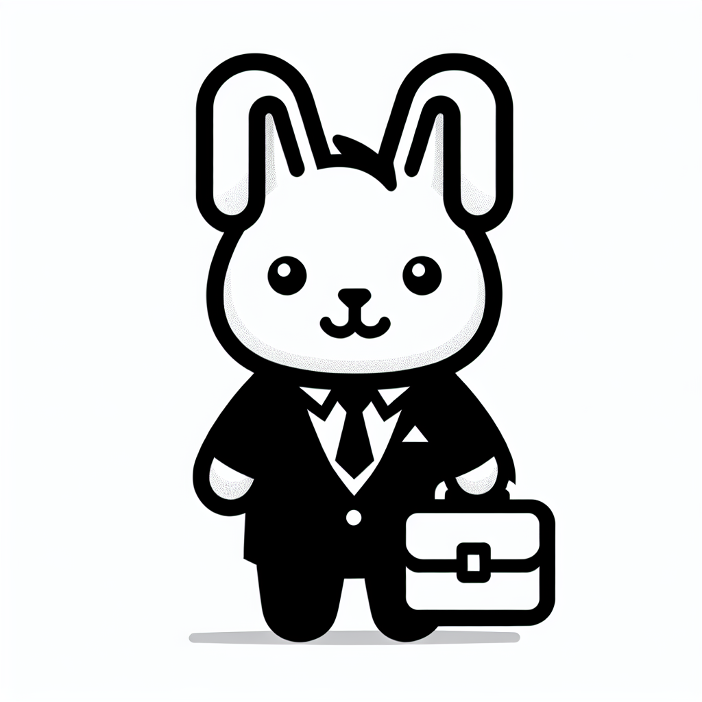 Suited Rabbit Briefcase Logo