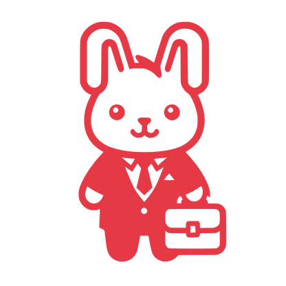 Suited Rabbit Briefcase Logo #E63946