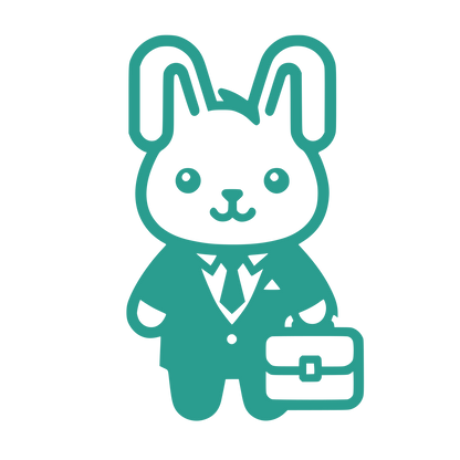 Suited Rabbit Briefcase Logo #2A9D8F
