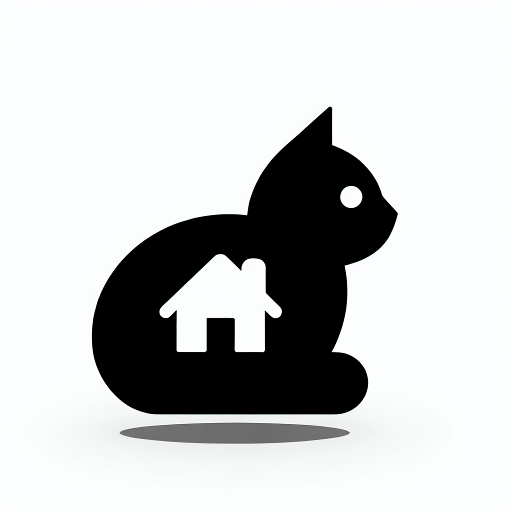 Cat House Silhouette Logo
