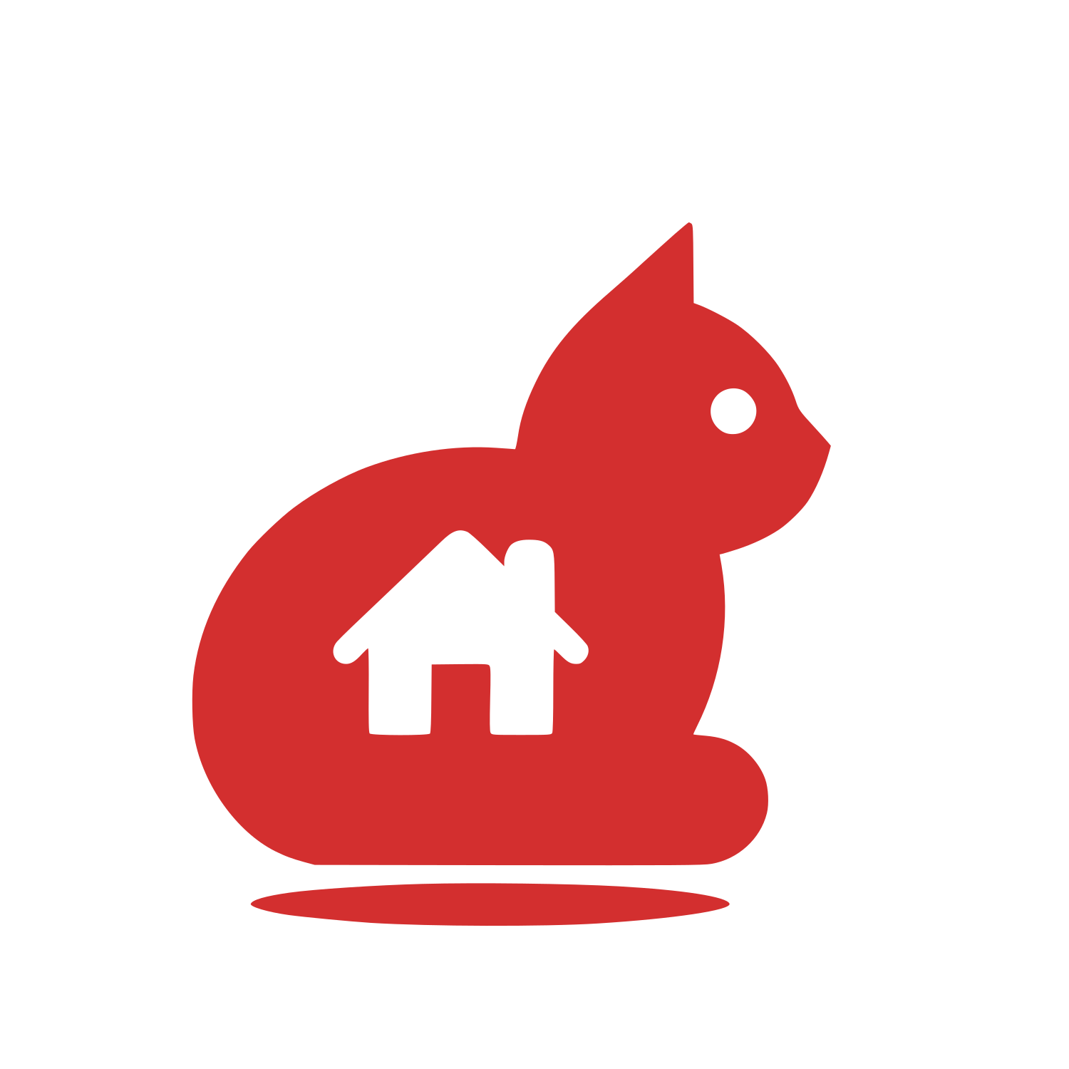 Cat House Silhouette Logo #D32F2F