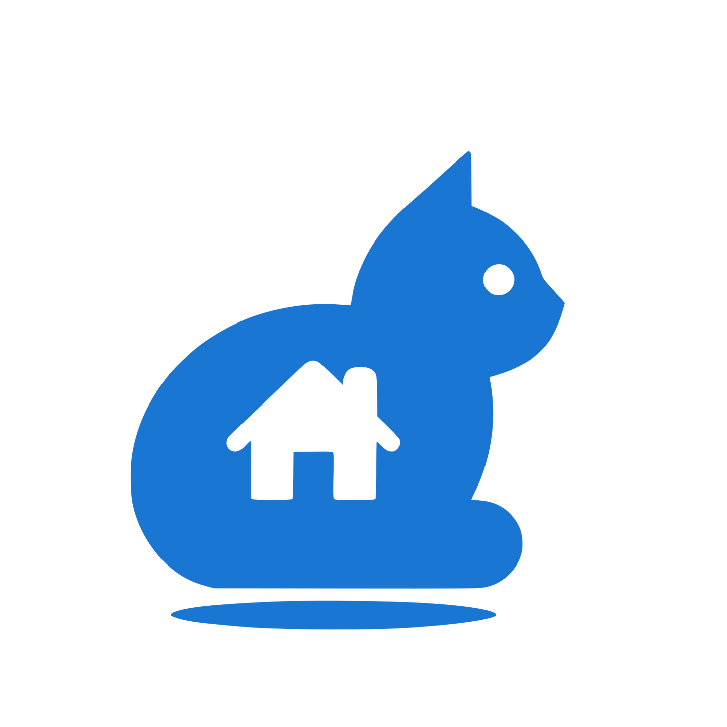 Cat House Silhouette Logo #1976D2