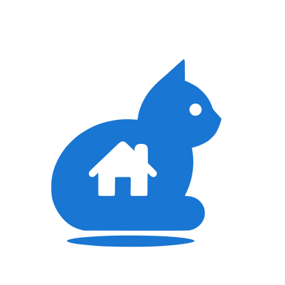 Cat House Silhouette Logo #1976D2