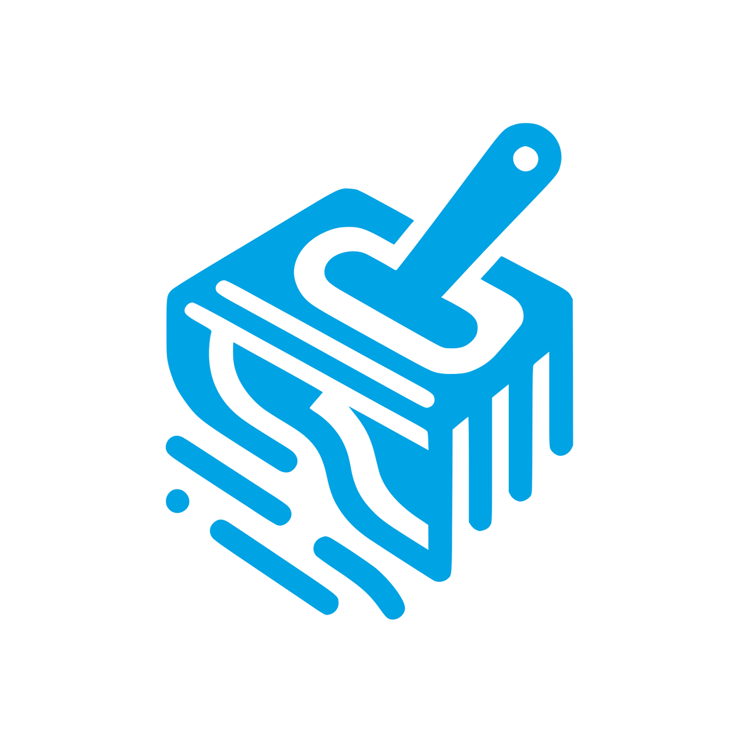 Abstract Paintbrush Logo #00a3e4