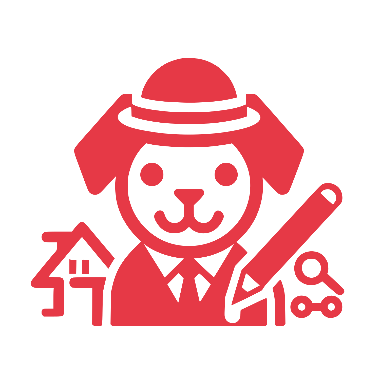 Dog Realtor Character Logo #E63946