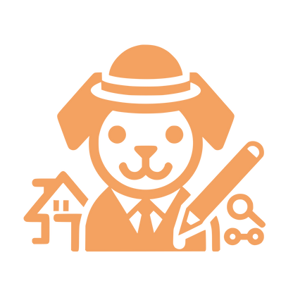 Dog Realtor Character Logo #F4A261