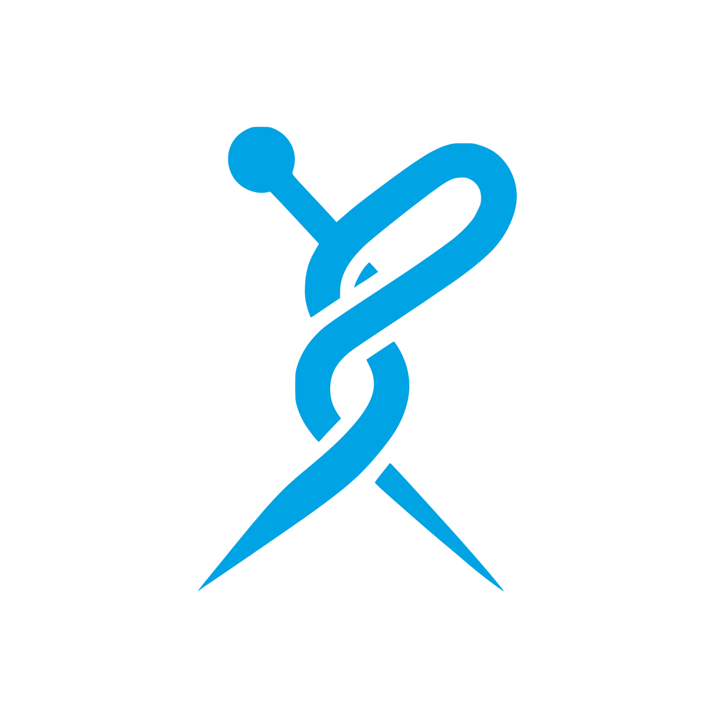 Abstract Needle Logo #00a3e4