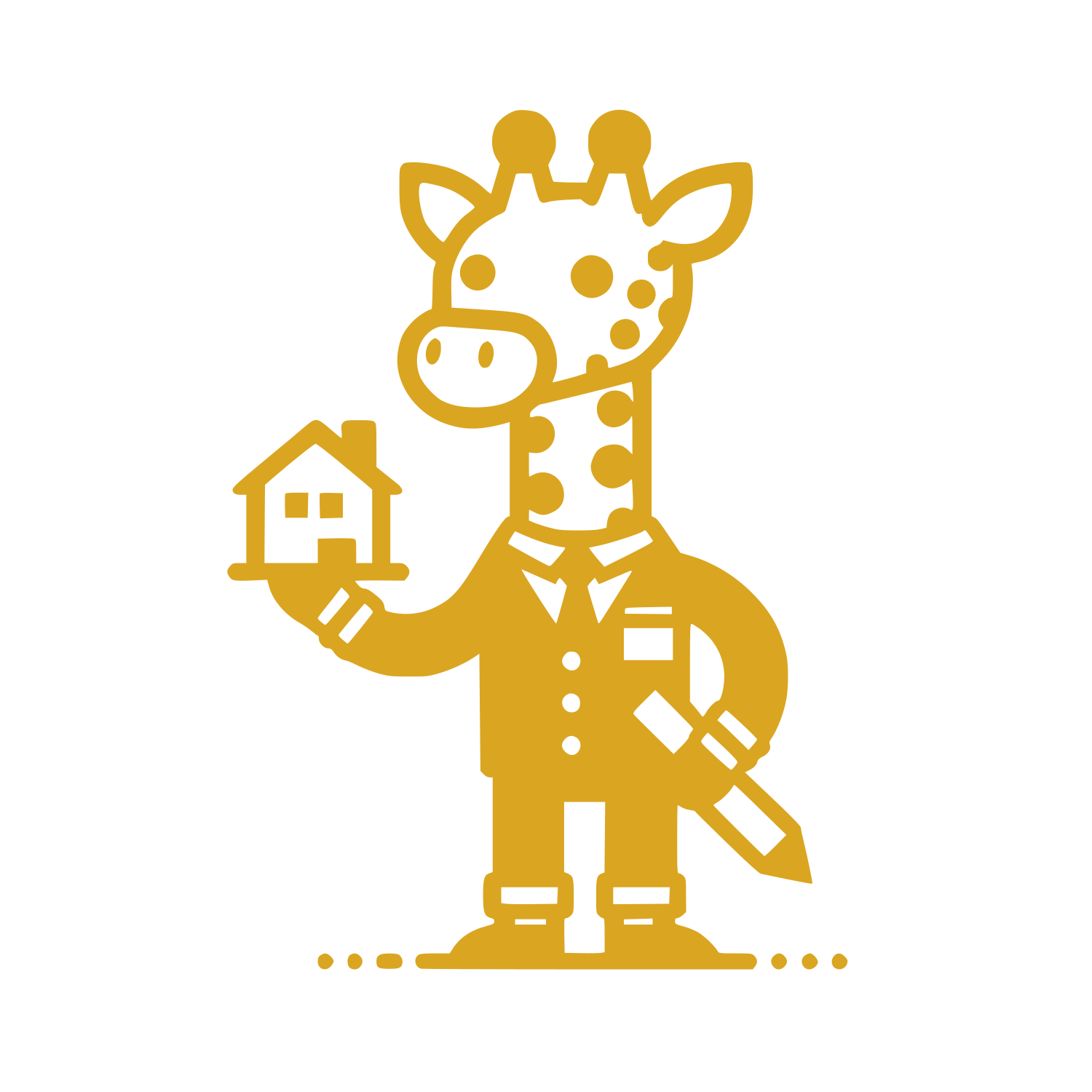 Giraffe in Suit Logo #DAA520