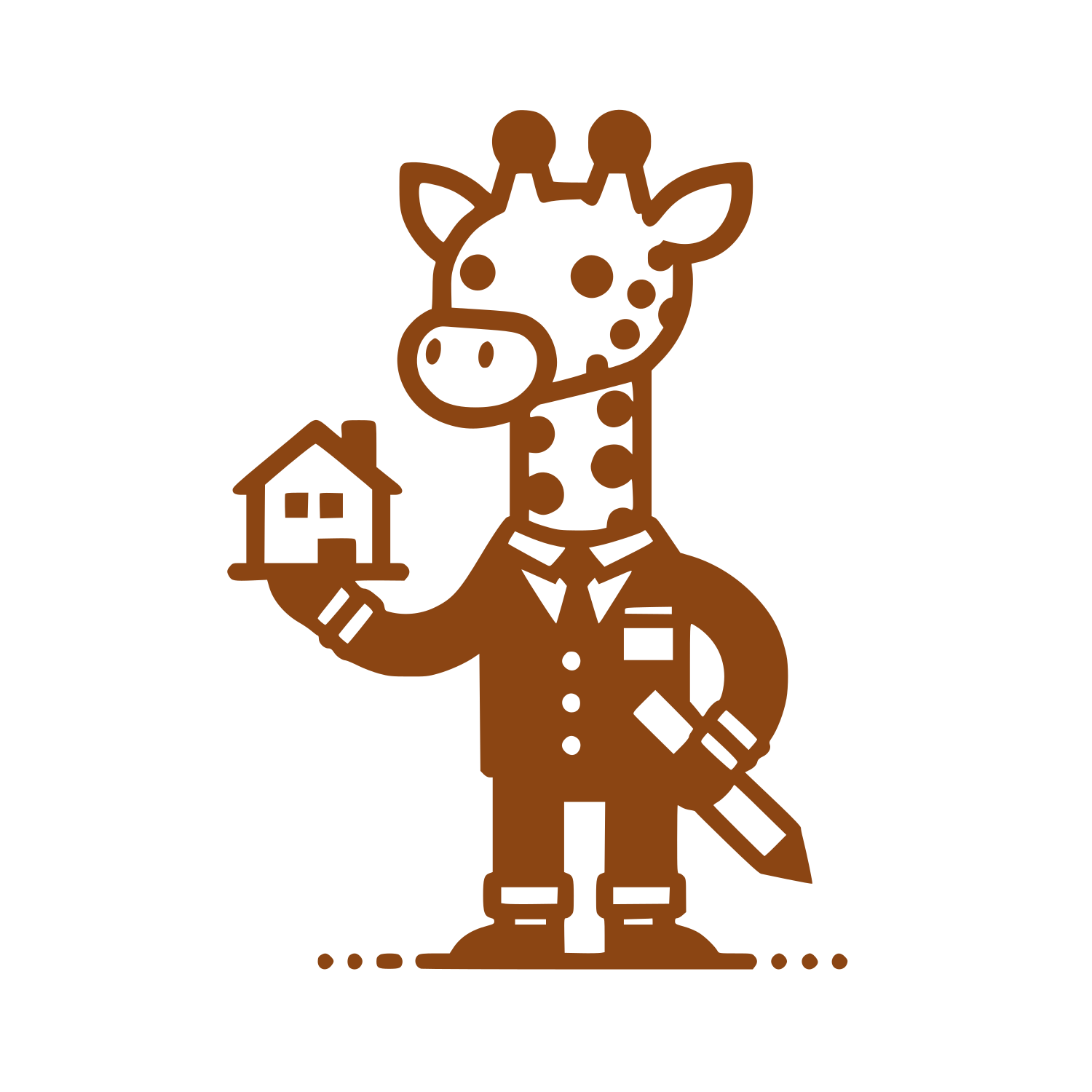 Giraffe in Suit Logo #8B4513