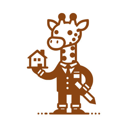 Giraffe in Suit Logo #8B4513