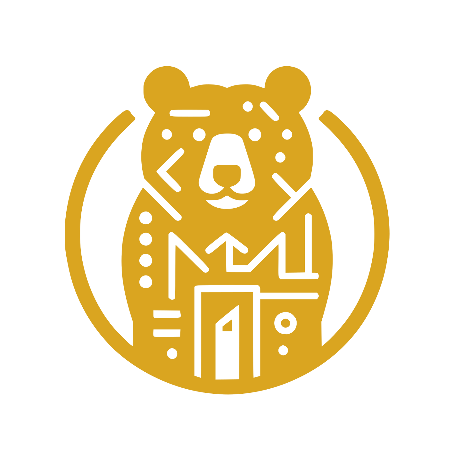 Geometric Bear Face Logo #DAA520