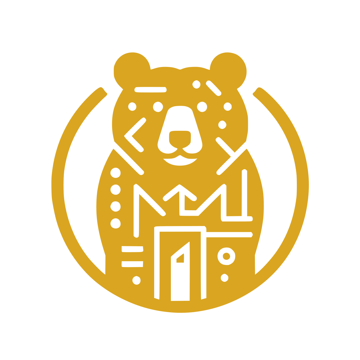 Geometric Bear Face Logo #DAA520