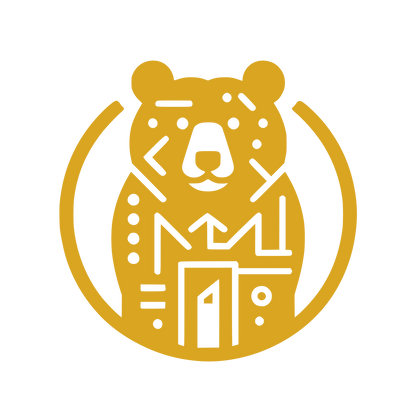 Geometric Bear Face Logo #DAA520