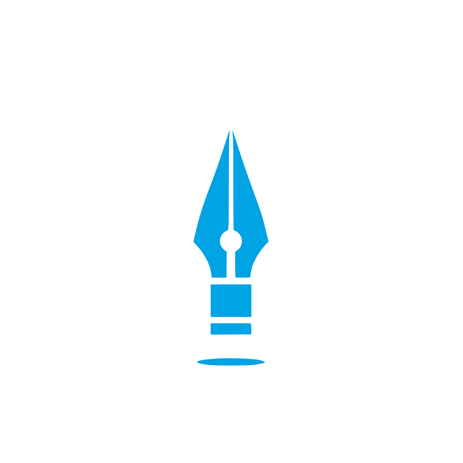 Ink Pen Nib Logo #00a3e4