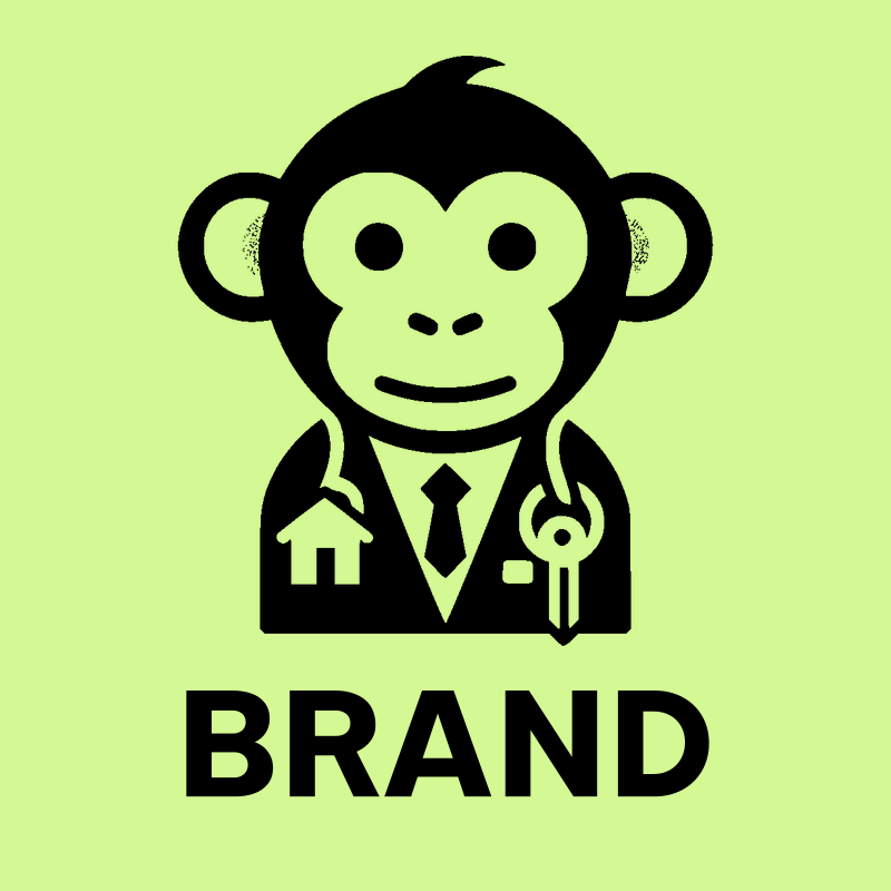 Monkey with House & Keys Logo preview