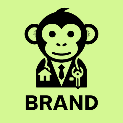 Monkey with House & Keys Logo preview