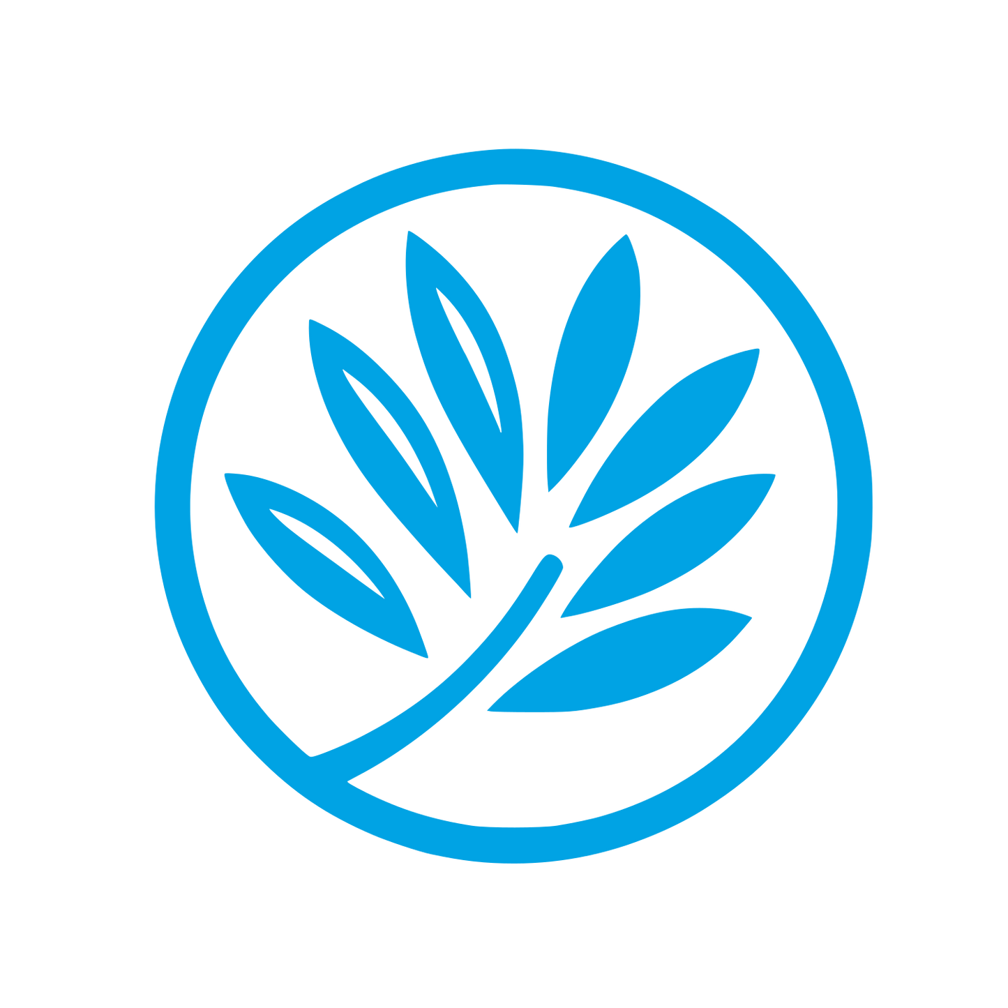 Leaf Emblem Logo #00a3e4