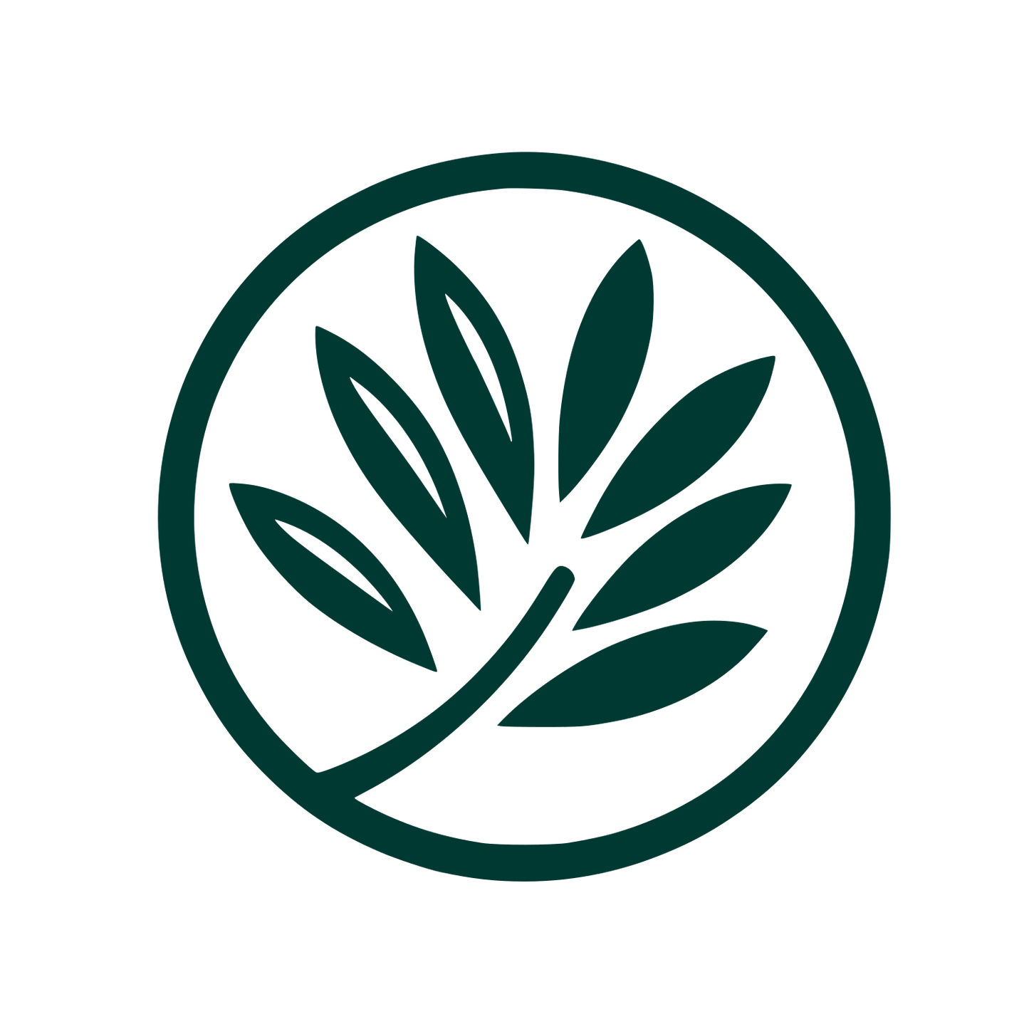 Leaf Emblem Logo #003932