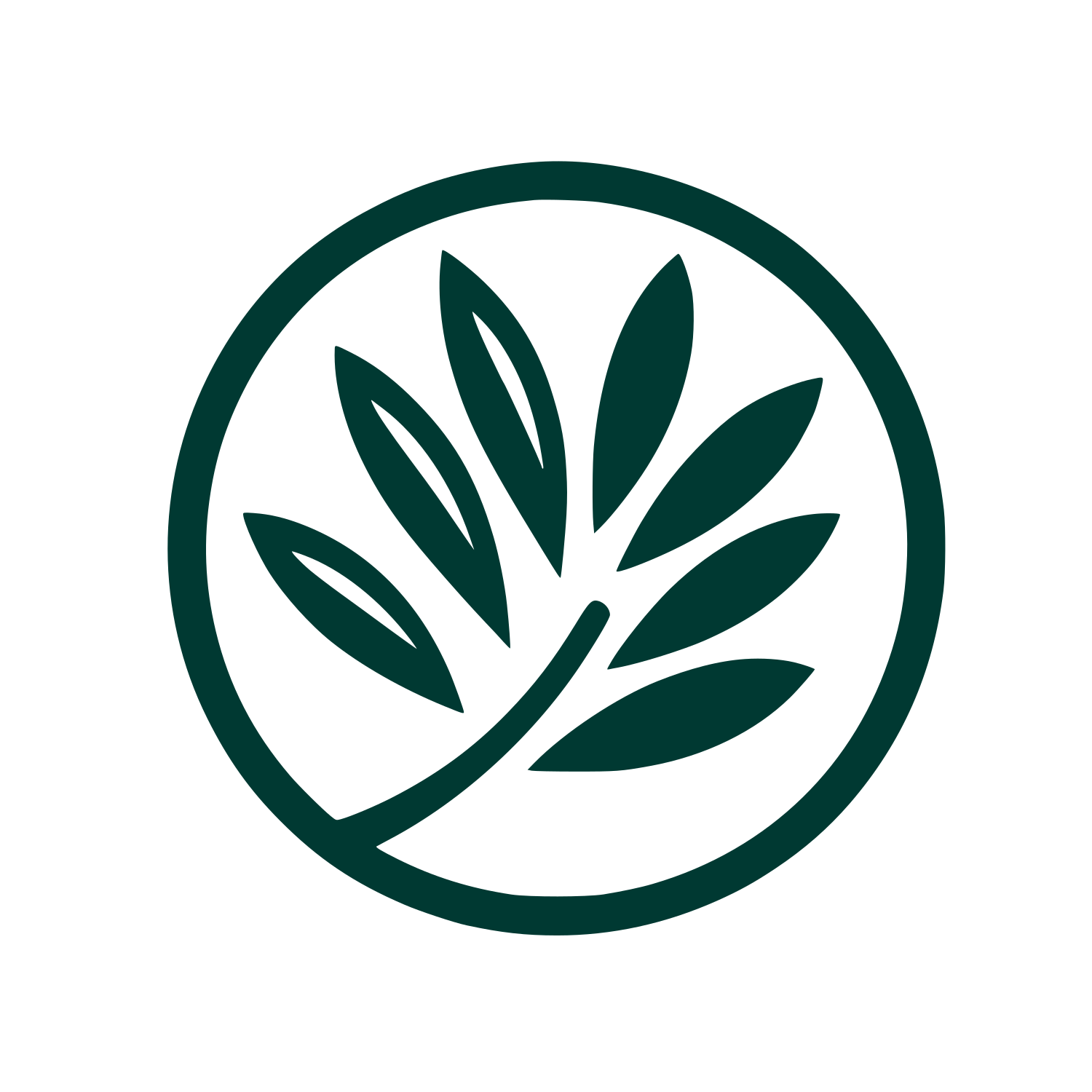 Leaf Emblem Logo #003932