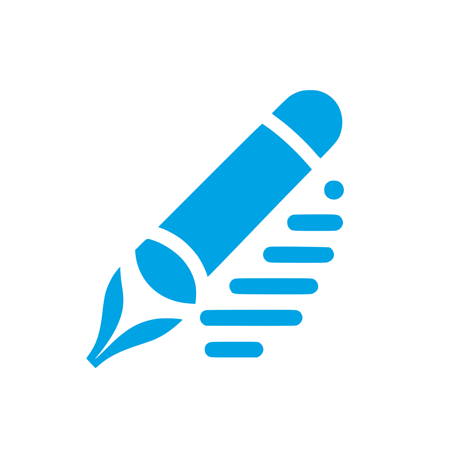 Pencil Writing Logo #00a3e4
