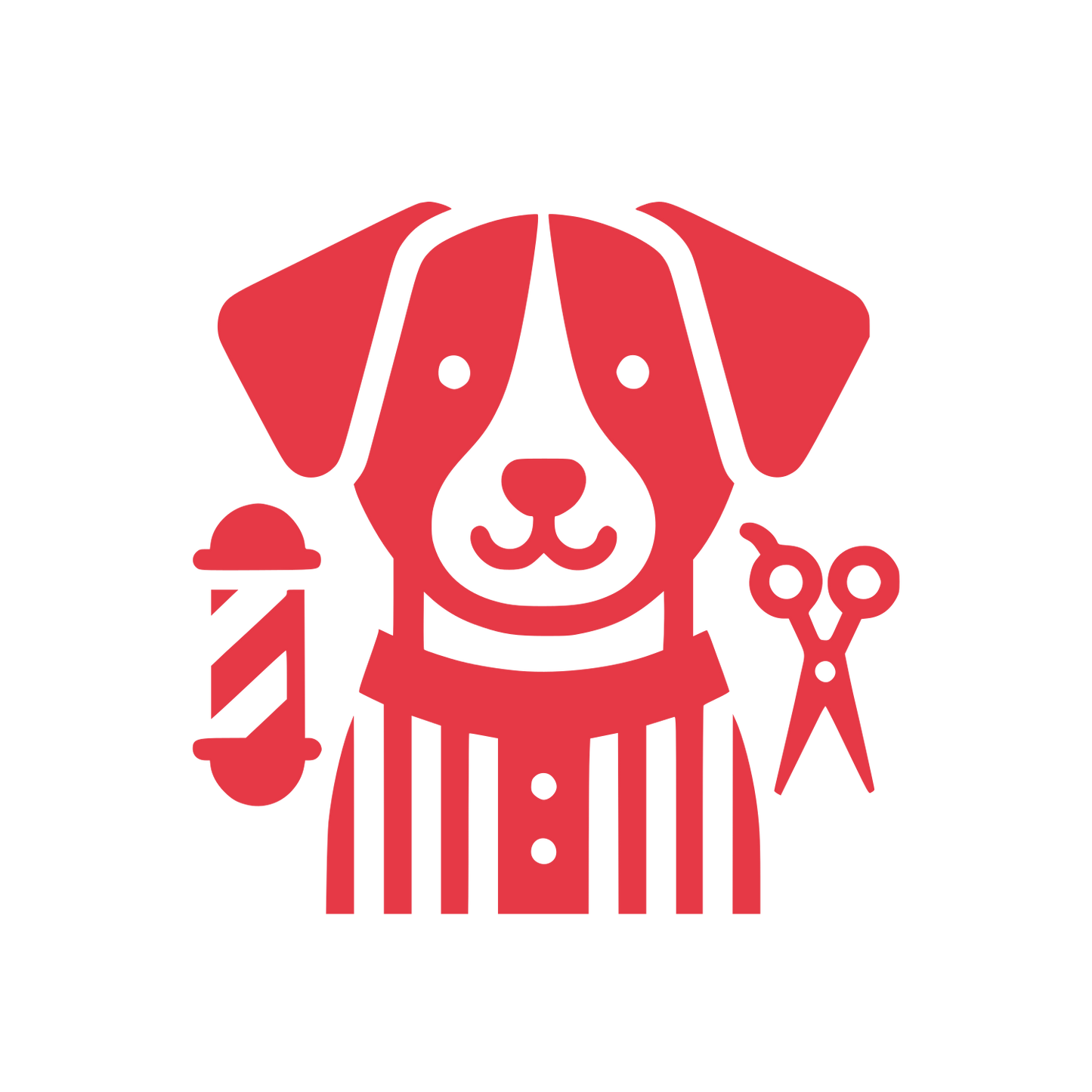 Dog Grooming Scissors Logo #E63946